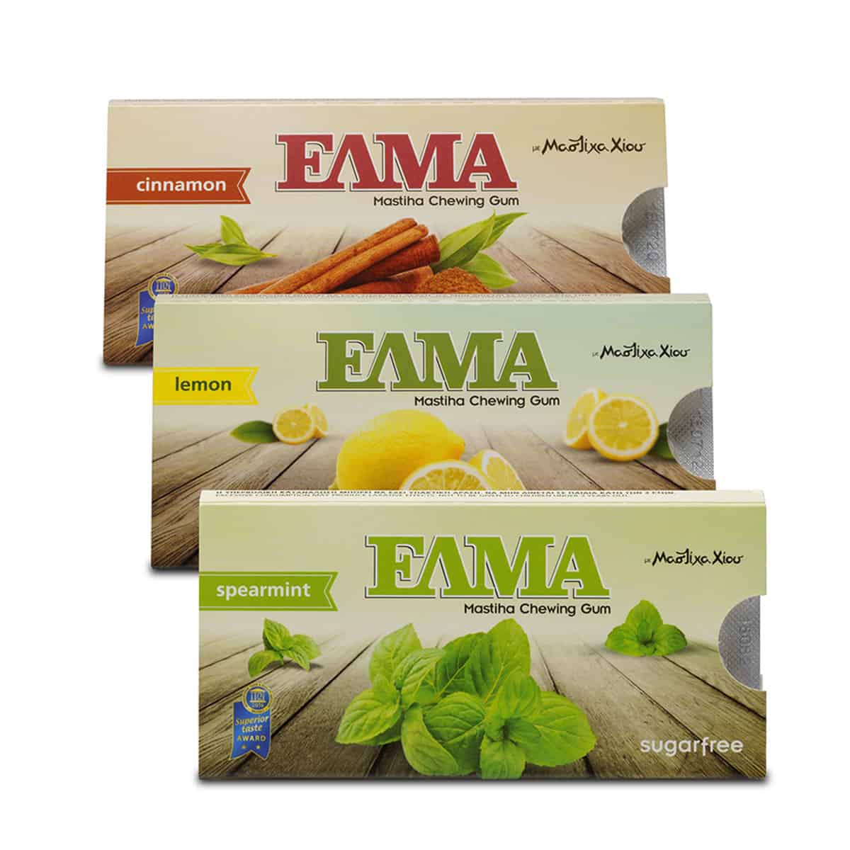 Chios Gum Mastic Growers Association, Elma - Mastichové žuvačky citrón, škorica, mäta 10ks, 14g