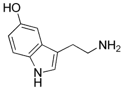 Chemický vzorec serotonínu