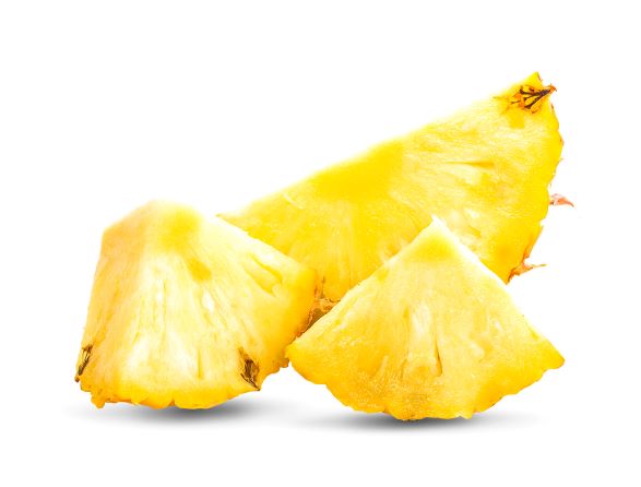žlté kúsky ananásu